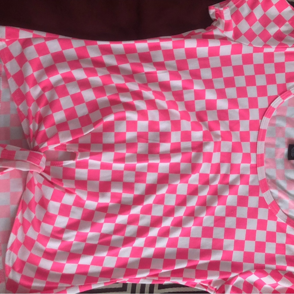 Rue21 Pink and White Checkered Top